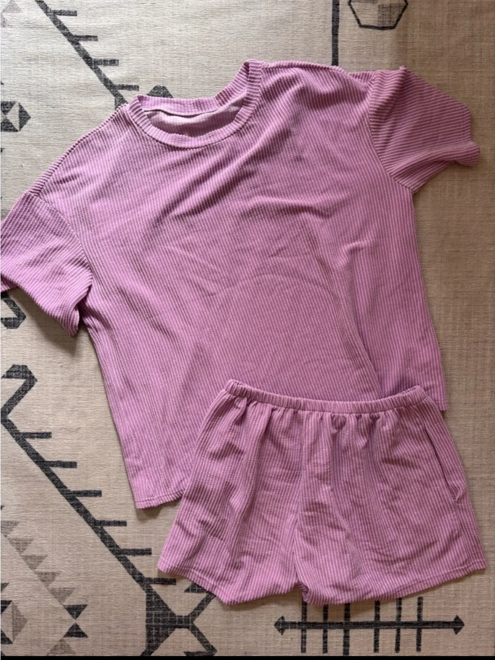 Summer Matching Set | Bright Pink | Women's Ribbed Set | Size M